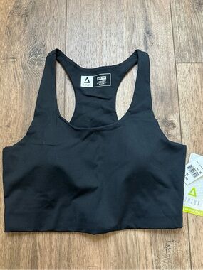 NWT! Athlux Women's Sports Bra, Cropped Top, Workout, Athleisure, Black, M 8-10
